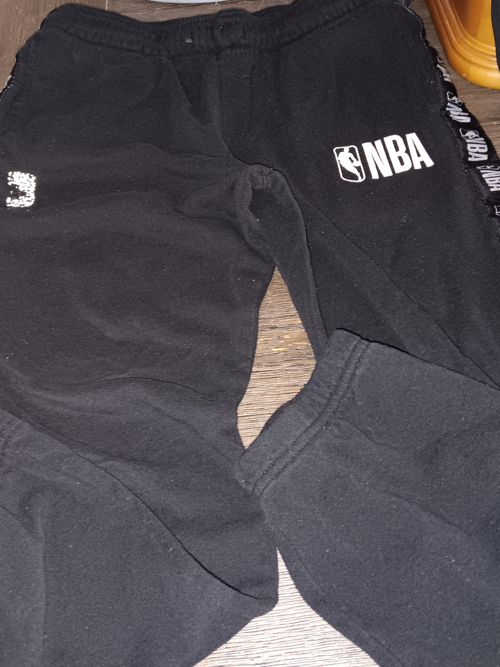 NBA Boys Size XL Black Jogger Sweatpants with White Logo